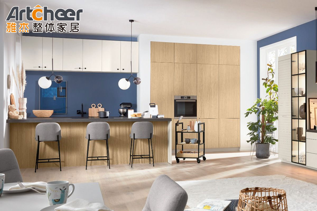 European Style Birch Wood Wall Hanging Kitchen Cabinet for Modular Kitchen Furniture