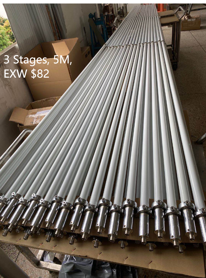 5.2M 93stages Telescopic Pole Mobile VHF UHF Fiberglass Antenna with 8dBi Gain