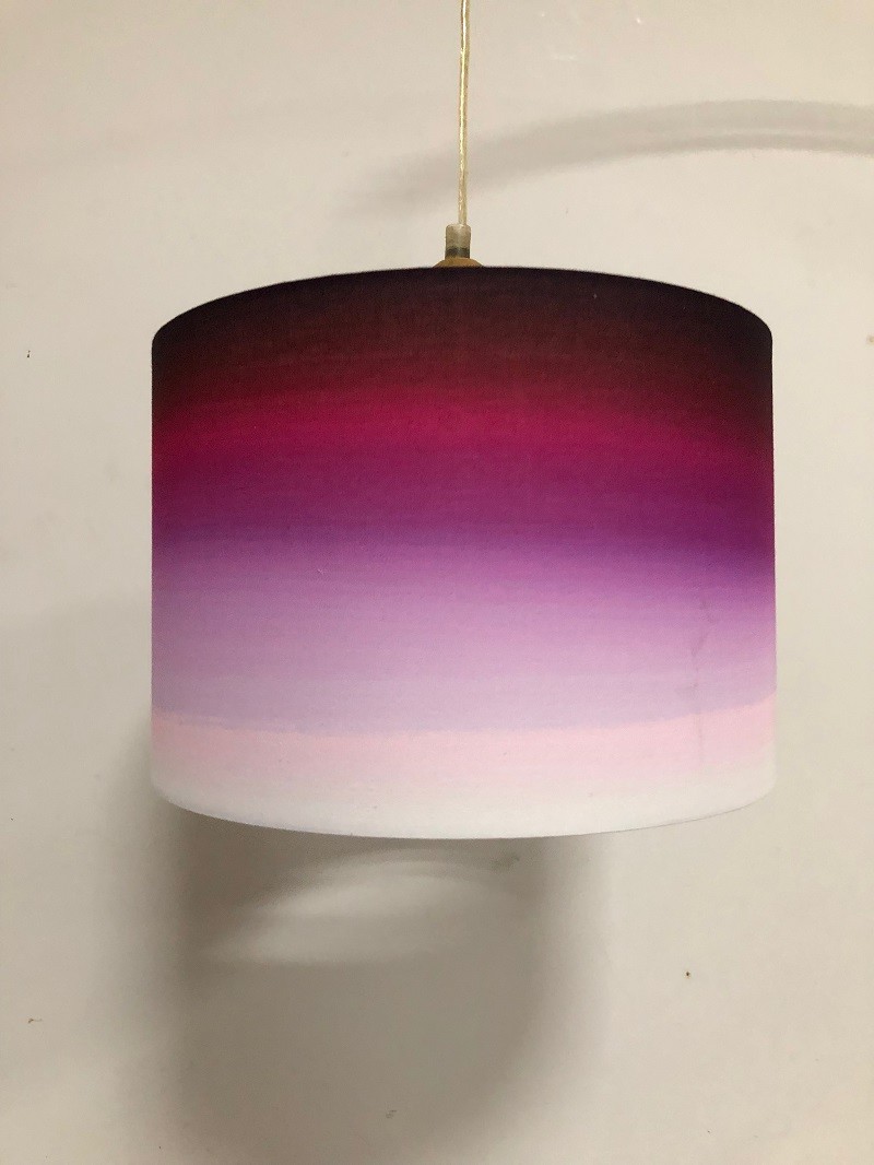 Gradient Color Digital Print Lampshades Blue Ombre Hanging Shade Pendant