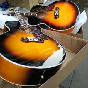Wholesale Sunset J200 classic acoustic guitar,Top quality J200vs electric acoustic guitar,Solid Sprue top,Factory Maple J200 guita from china suppliers