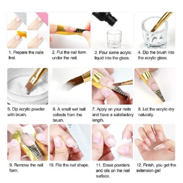 Custom Pure Only Fast Dry Glitter Colored Acrylic Nail Powder for Long Lasting Nails Nail Beauty Products Oem