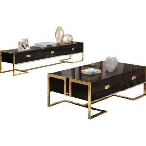Wholesale Modern Light Luxury Stainless Steel Lacquer Dressing Table TV Cabinet Combination from china suppliers