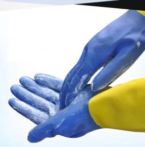 Wholesale Alkali Resistant Neoprene Bicolor Industrial Glove Chemical Resistance Heat Resistant from china suppliers