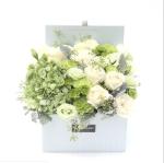 Square Folding Flower Gift Pink White Paperboard Box Carton Packaging Customized