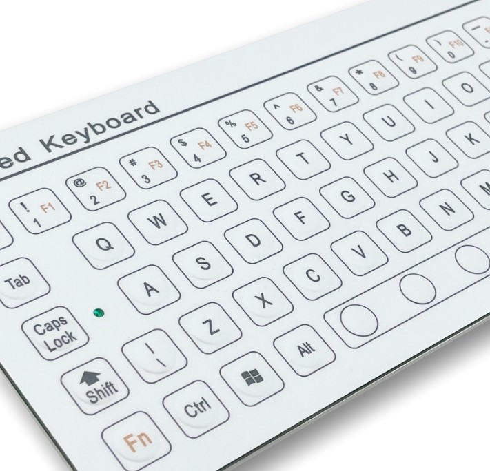 IP67 68 Keys Mini Industrial PC Keyboard Lightweight Anti Static Rugged Keyboard Rear Panel Mounted -40℃