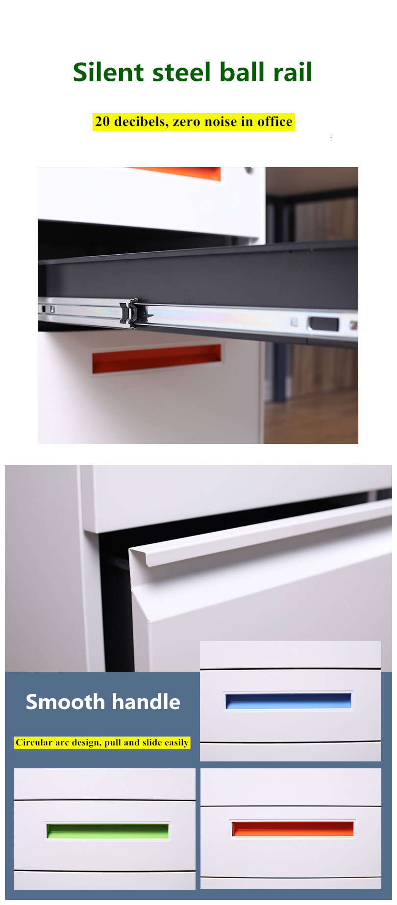 ISO14001 Extendable Office Filing Cabinets With Lock