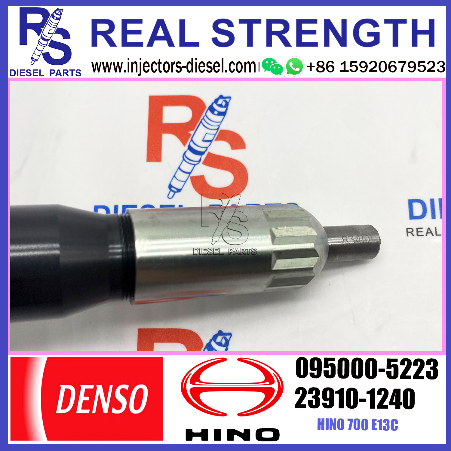Common Rail Injector 095000-5223 23910-1240 095000-5224 23670-E0340 For HINO/TOYOTA HINO truck E13C/FIAT