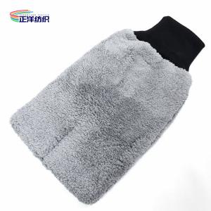 Wholesale 28x16cm 70% Polyester 30% Polyamide Grey Microfiber Cloth Car Washing Glove Mitt from china suppliers