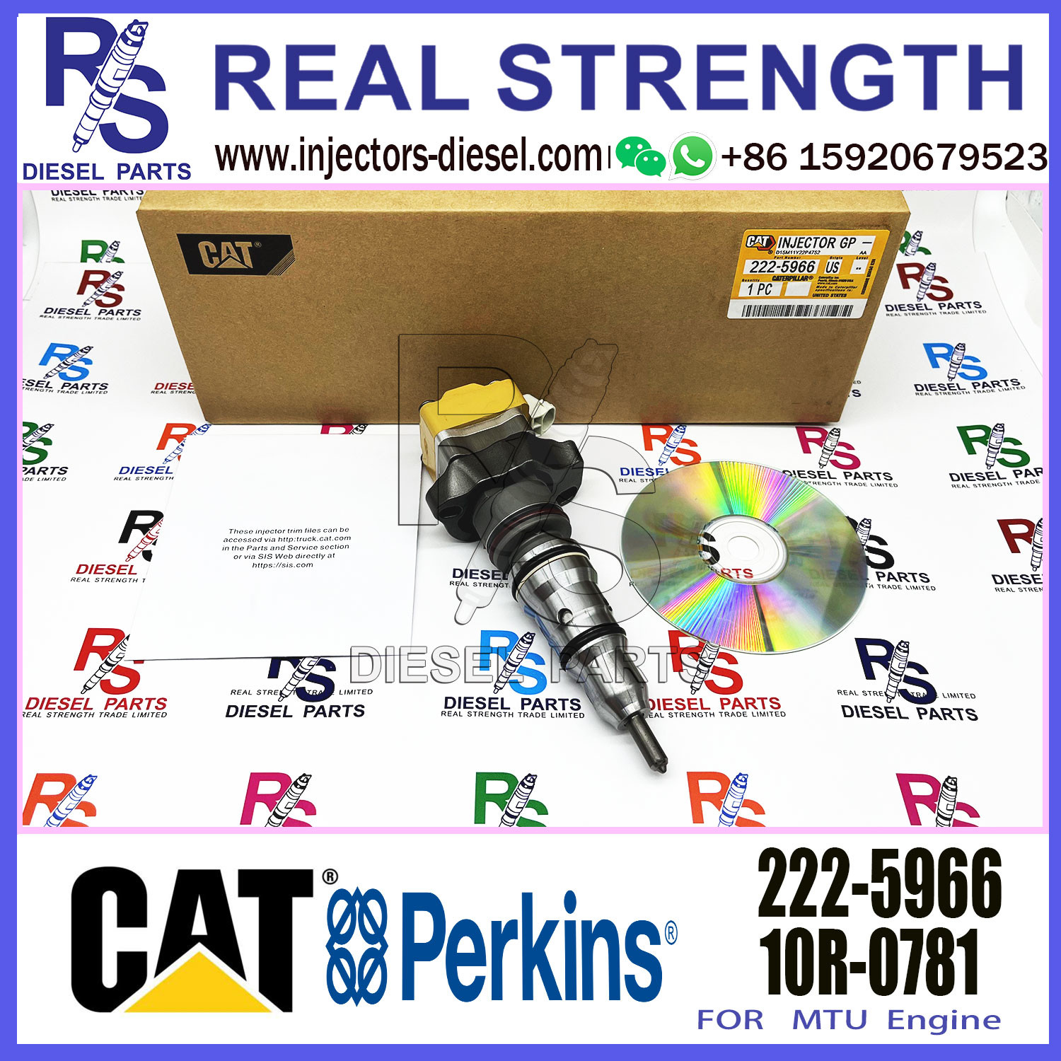 Diesel Engine Injector 10R-0781 222-5966 For 3216 CAT Diesel Engine Injector 1739379 173-9379