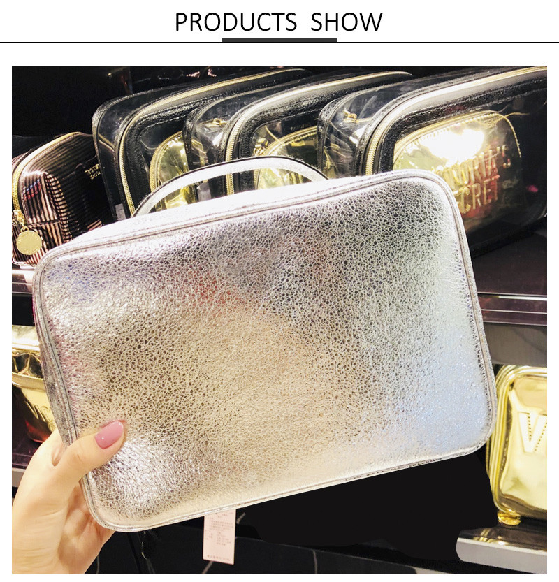 Wholesale Fashion Large Capacity Waterproof Travel Cosmetic Bag with Zipper