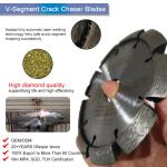 6 Inch Laser Welded Crack Chaser Tuck Point Diamond V Groove Cutting Blade For