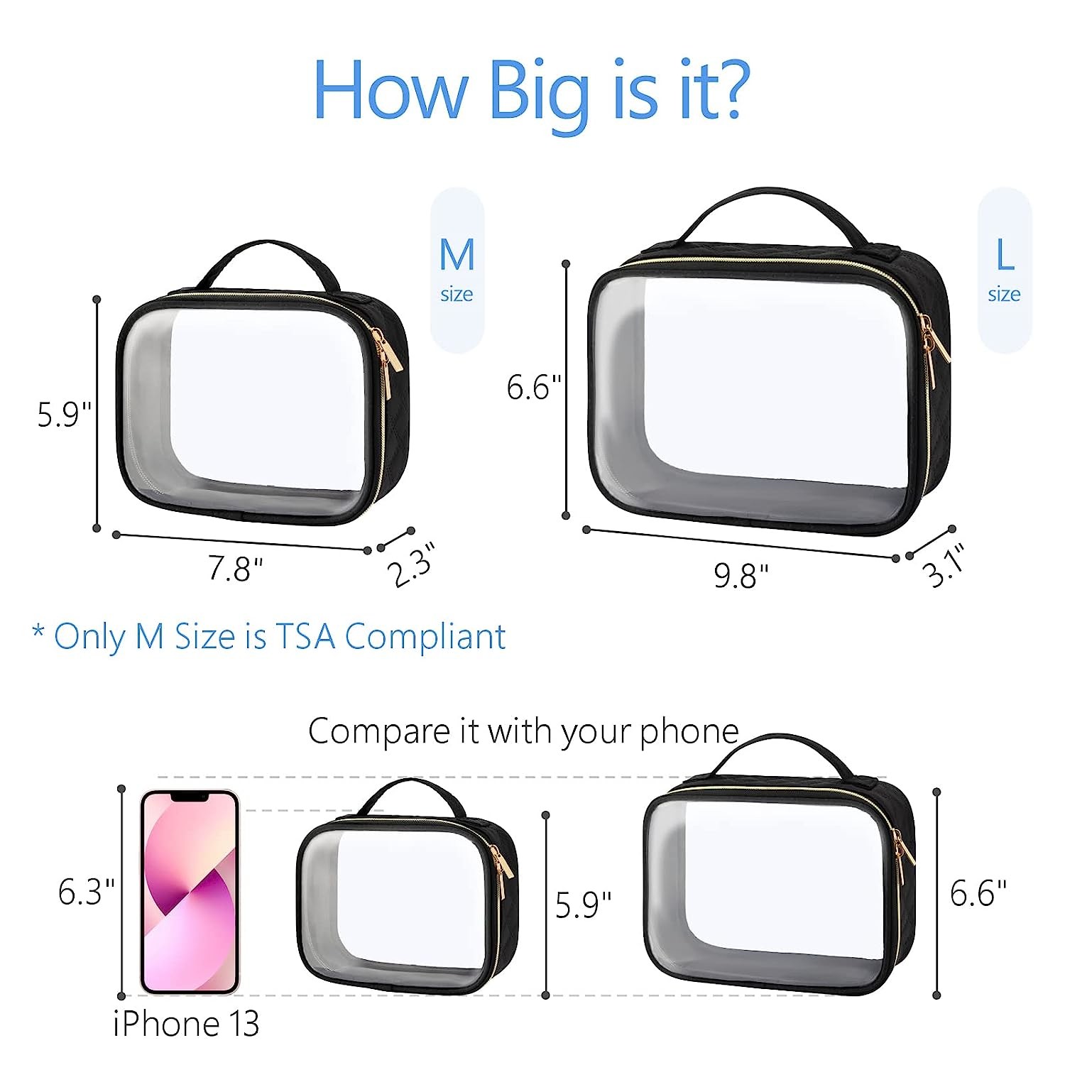 Clear Waterproof Lightweight Cosmetic Bag Toiletry Bags