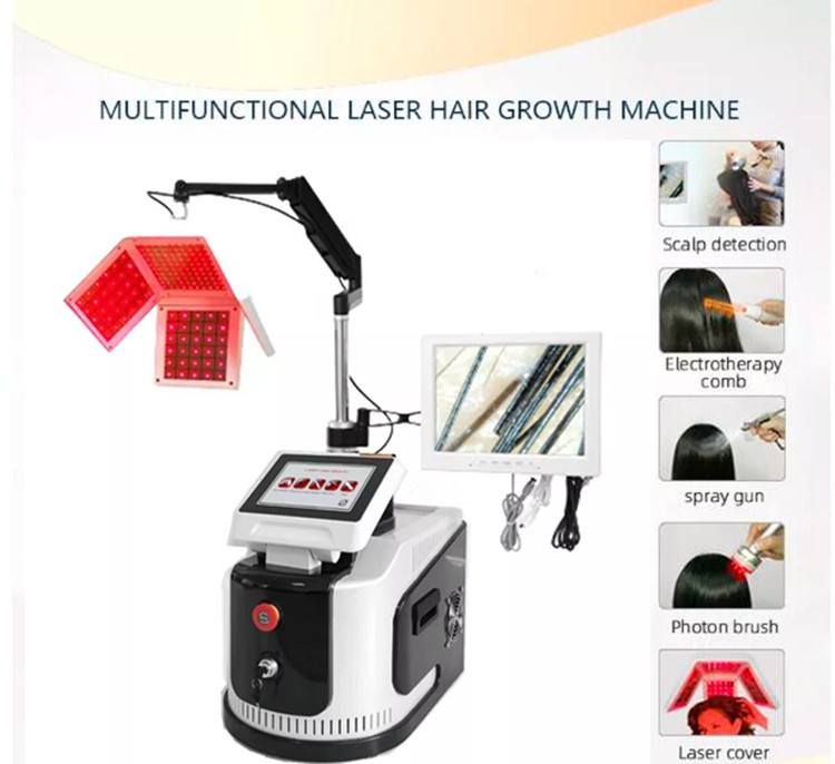 Scalp Care PDT LED Light Therapy Machine , Laser Hair Growth Machine With Analyzer