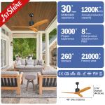 Office 48 Inch Modern Wood Ceiling Fan Pure Copper Motor DC
