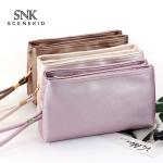 Double Zipper L200mm Water Resistant PU Cosmetic Bag