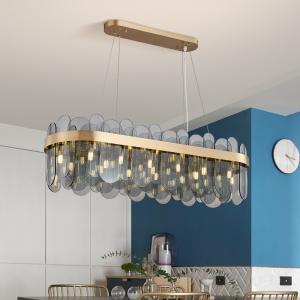Wholesale Smoky Gray Glass Chandelier For Living Dining Room Rectangle island chandelier(WH-CY-212) from china suppliers