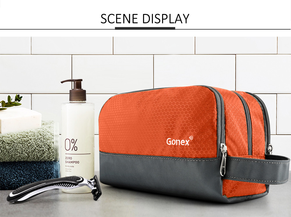 Zippered Unisex Nylon Travel Toiletry Organizer