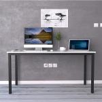 Metal Steel Home Office Single Wooden Computer Table White W1800 D800 H750MM