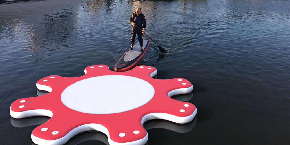 Water Floating Inflatable Standup / Stand Up Sup Surf Paddle Board, Dock Platform for Yoga