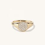 OEM ODM Mens 14K Gold Signet Ring Women'S Zircon Gold Ring Customized