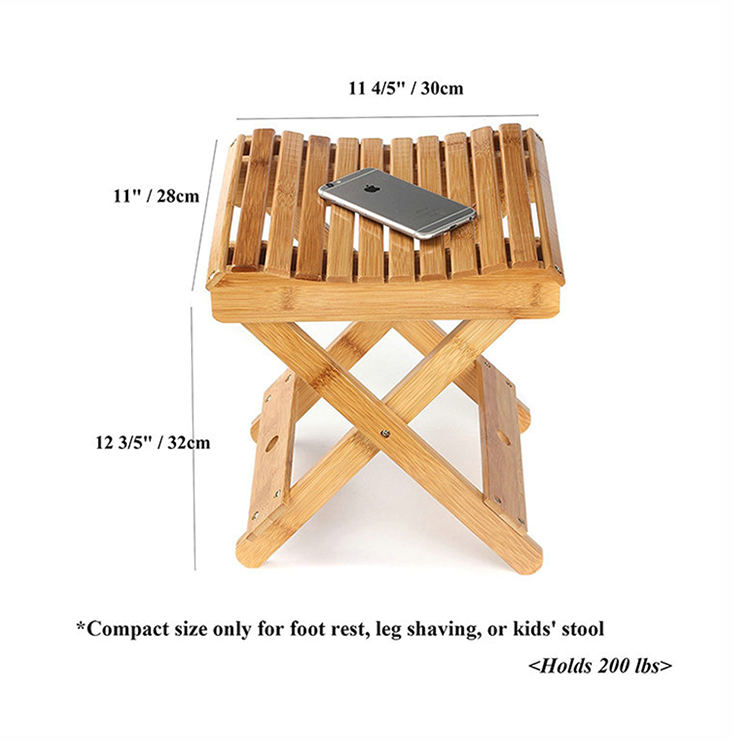 Functional Design Natural Bamboo Stool for Outdoor Activities Lightweight and Durable