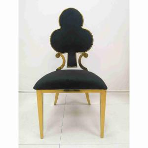 Wholesale Poker Flower Upholstered Dining Chairs 201 Stainless Steel Frame W50xD65xH92cm from china suppliers