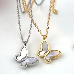 Wholesale Stainless Steel Jewelry Butterfly shape necklace,Stainless Steel Shell necklace with gold silver color from china suppliers