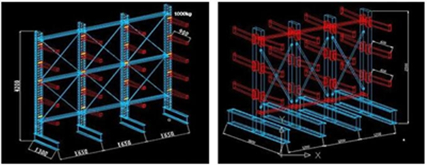 Loading 500 Kg - 1000 Kg Per Arm Cantilever Racking Solutions