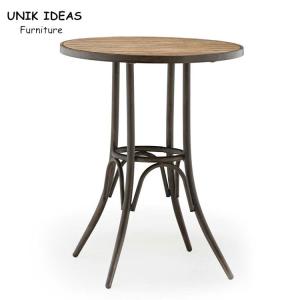 Wholesale Patio Folding Bistro Bar Table Iron 180cm Wood Steel Garden Pub Cafe from china suppliers