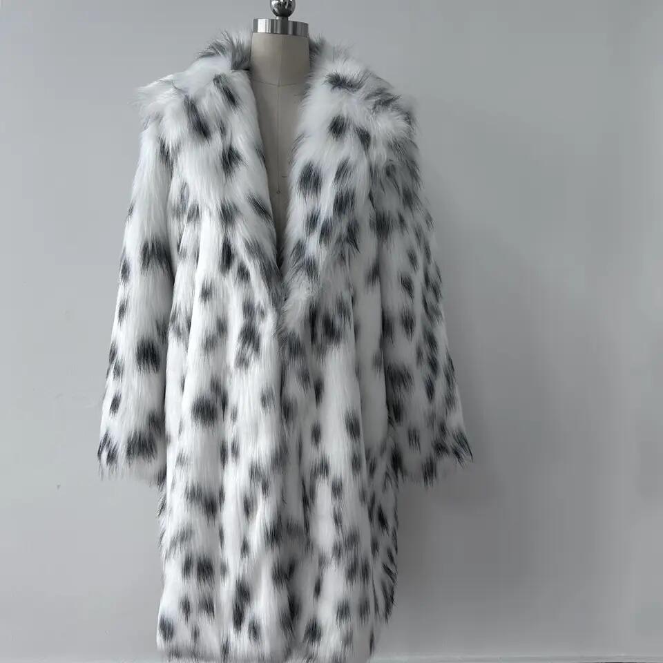 Latest Design Woman Fur Jacket Long Elegant Coats for Women Oversize Fat Girl Outdoor Wear Lynx Fur Coat