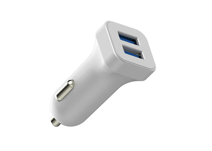 RoHs Certificated 12VDC - 24VDC USB Car Charger Dual USB Port 5V 2.4A