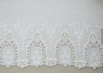 Cotton White Crochet Lace Fabric / Embroidered Lace Fabric For Home Textile
