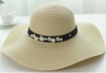Mesh Inside Women's Floppy Straw Beach Hat Sun Visor Wide Brim Stripe For Summer