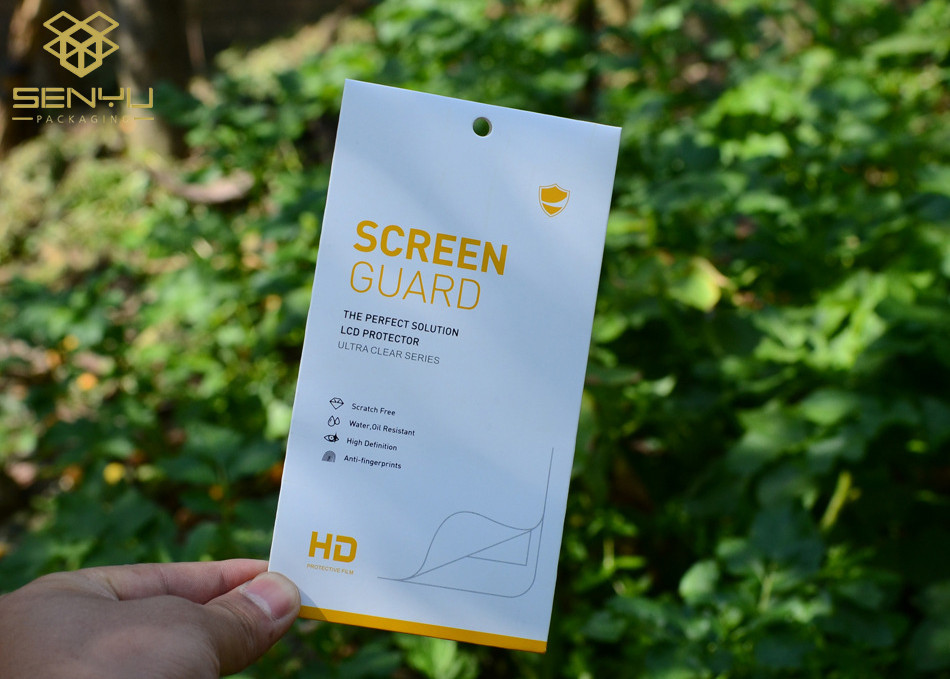 350g art paper Printed Mobile Accessories Packaging Tempered Glass Screen Protector Box