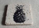 Gifts Plain Stone Coasters , Travertine Square Stone Coasters 10 x 10 cm