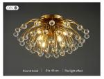 Modern colorful crystal ceiling chandeliers for bedroom living room round Gold