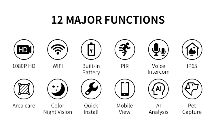 Glomarket Smart Wifi Camera Night Vision Security Camera Video Surveillance Two-way voice intercom can be realized
