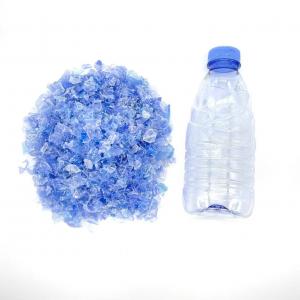 China Blue Color PET Bottle Flakes Recycled 3A Grade For Bottle Making on sale