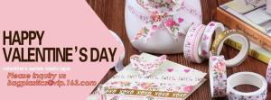 Wholesale HAPPY VALENTINE'S DAY SERIES WASHI TAPE,Dia3.7cm Animal Flower Whale Washi Tape Diary Photo Album Decorative Tape DIY Pa from china suppliers
