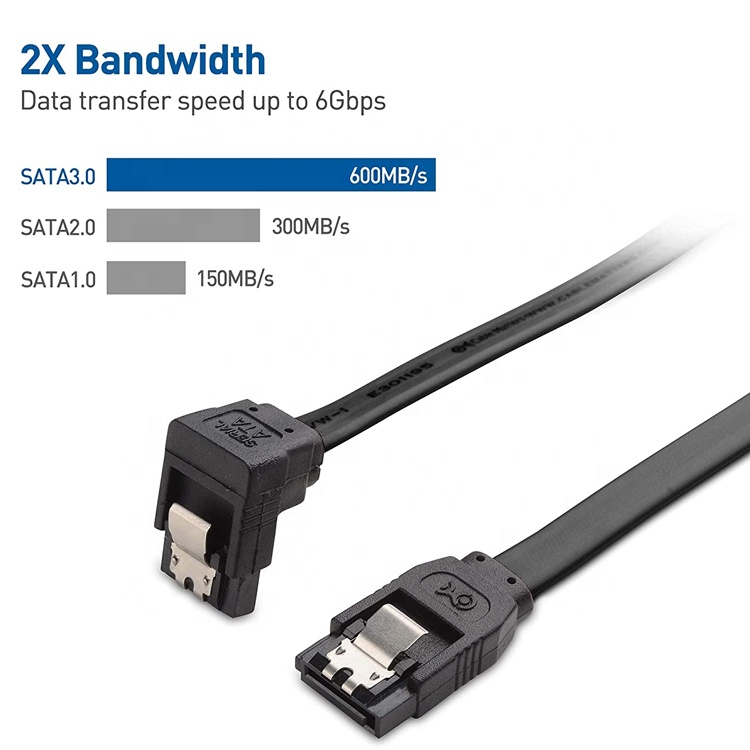 High Speed 6Gbps 90 Degree Right Angle Sata III 3.0 Power Extension Cable for Hard Disk