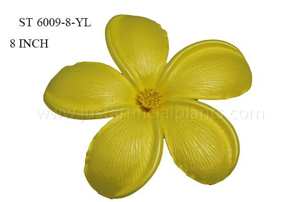 Yellow 4" 8" Artificial Frangipani Flowers , Fake Frangipani Flowers Wall