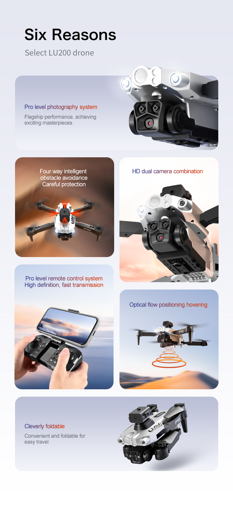 Portable 4k Drone Professional with 3 Camera Wide Angle Optical Flow Localization 360 Obstacle Avoidance Quadcopter