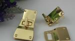 Special custom fashion bag accessory gold metal twist turn lock with nickel free