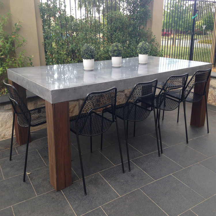 Water Proof Resisitant GRC Concrete Table Set for Enduring Luxury Concrete Outdoor Furniture