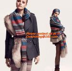 Large Women Warm Winter Long Striped Shawl Wrap Tassel Scarf Thick Wool Crochet