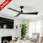 Black Finish DC Motor 5 Speeds Remote Control 3 ABS Blades Ceiling Fan Without