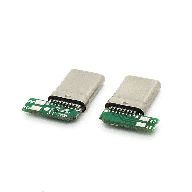 16P Type C USB Male Socket With PCB Right Angle