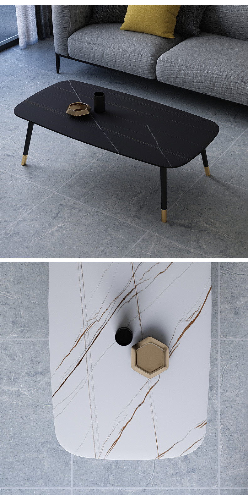 Italian Simple Rock Board Small House Type Modern Living Room Household Creativity Europe