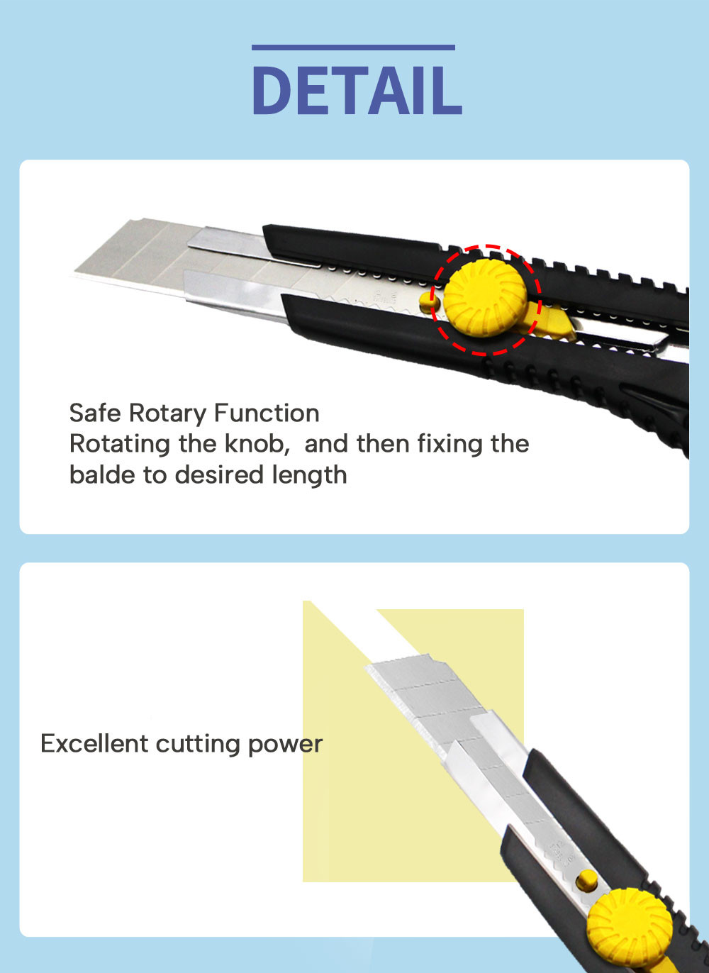 Utility Snap Off Knife Blade Replacement Suspension Hole SK2 Steel Blade
