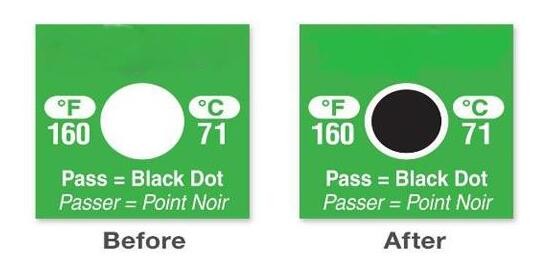 Adhesive Sticker Colour Changing Stickers Reversible 75℃ 167℉ Temperature Monitoring Stickers